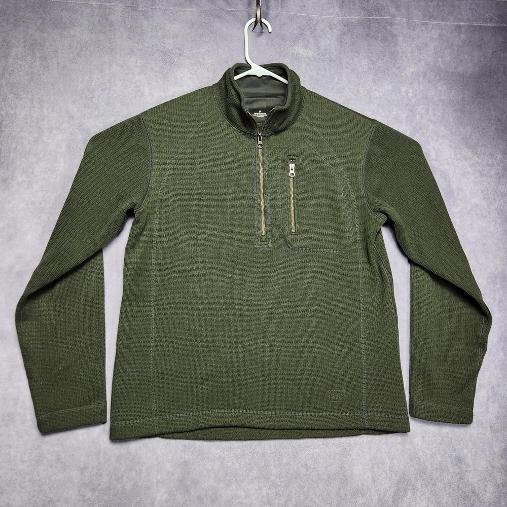 REI Co-op‎ Green Knit Quarter Zip Pullover Sweater Mens Size M Outdoor